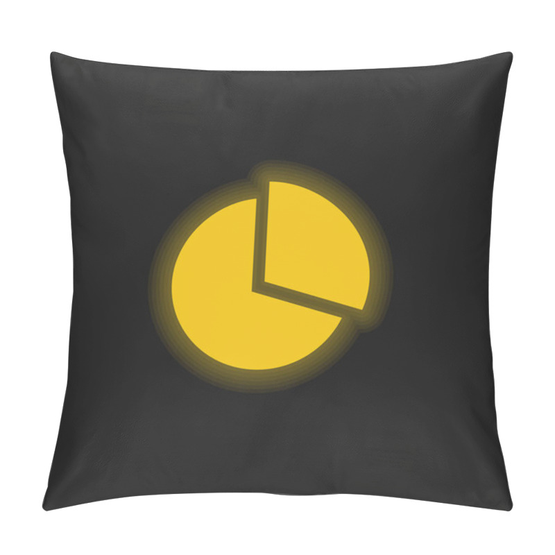 Personality  Black Circular Graphic Yellow Glowing Neon Icon Pillow Covers