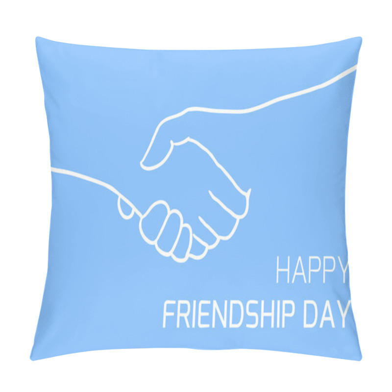 Personality  Postcard With Outline Shakes Hands Pillow Covers