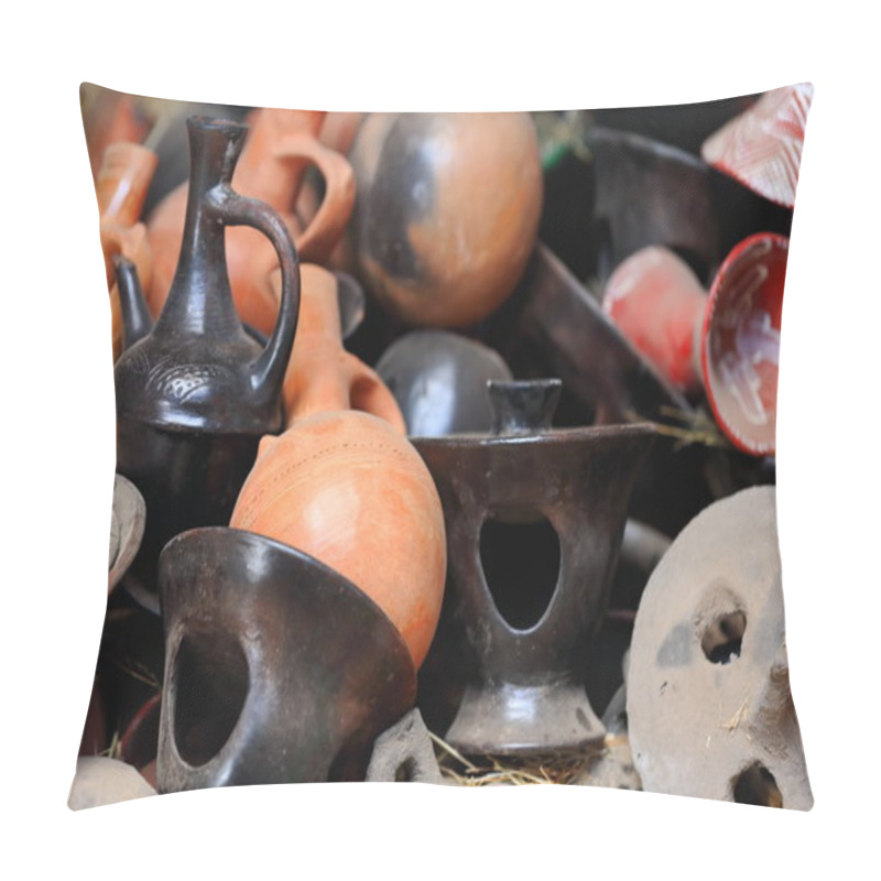 Personality  Pottery For Buna-coffee Preparation. Mekelle-Ethiopia. 0469 Pillow Covers