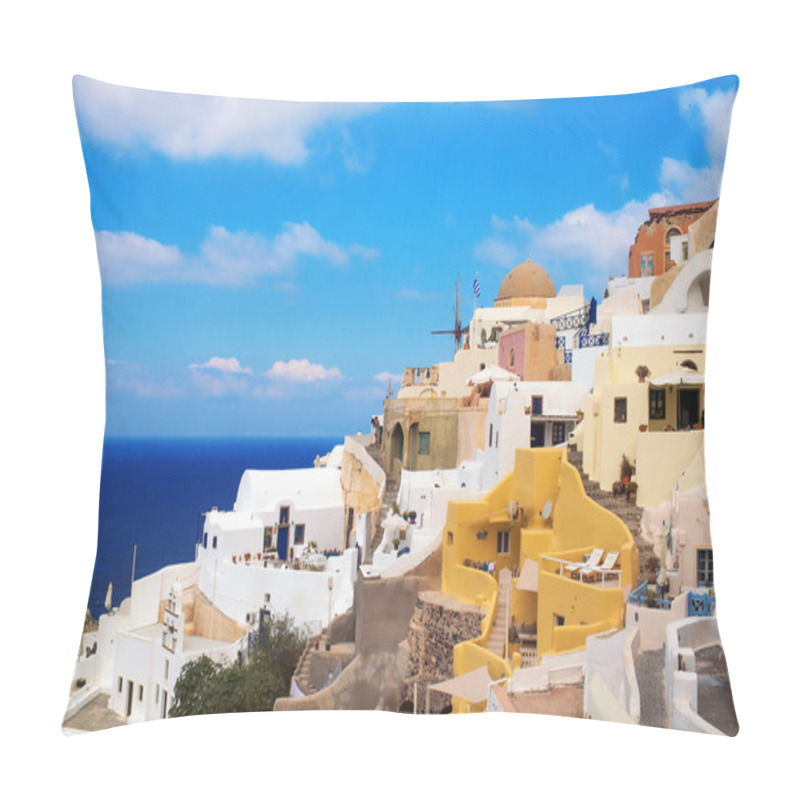 Personality  Traditional Architecture In Oia Village, Santorini, Greece Pillow Covers