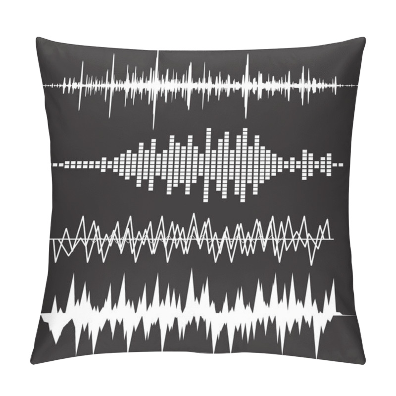 Personality  Sound Waves Icons Set Pillow Covers