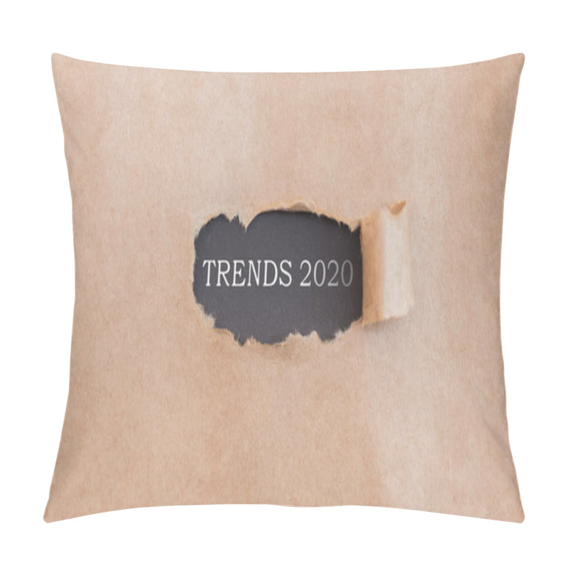 Personality  Modern Gold Text On Black Opening Under Torned Brown Paper Pillow Covers