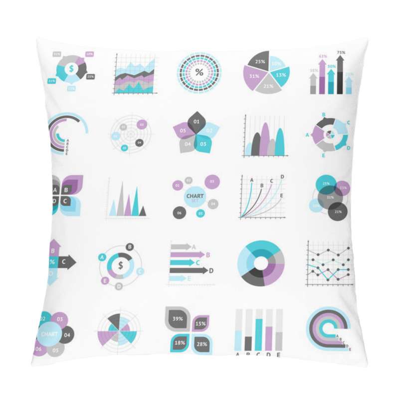 Personality  Business Charts Set Pillow Covers