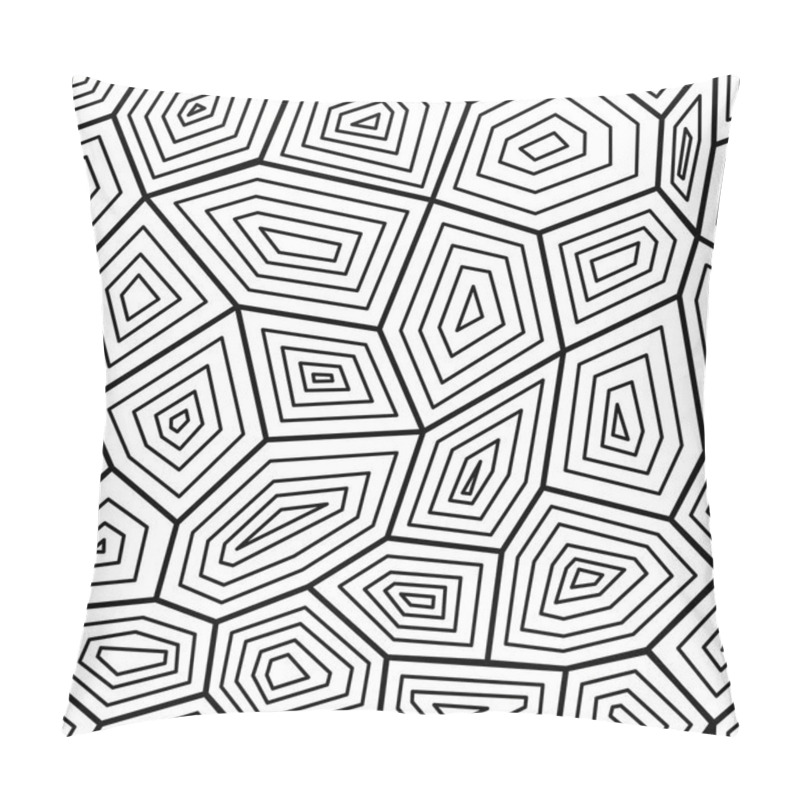 Personality  Black And White Seamless Pattern The Texture Of Turtle Shell, Vector Illustration. Pillow Covers