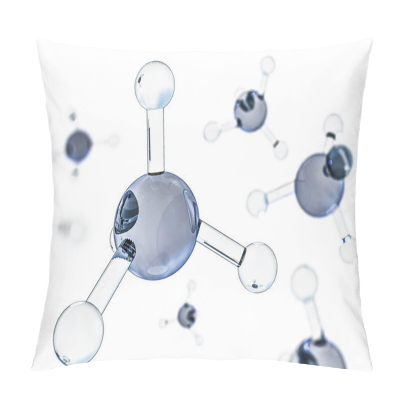 Personality  Methane Molecule Image. 3D Rendering Pillow Covers