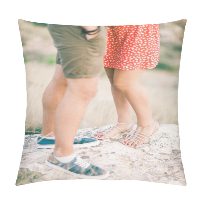 Personality  Young Stylish Couple In Love Walking In Mountains By The Sea. Vine Sunset Summer Mood Pillow Covers