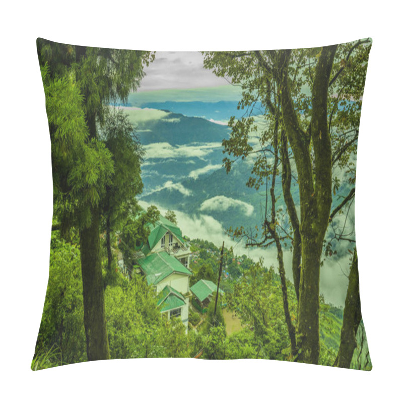 Personality  This Is A Landscape Photo Of A Village In Darjeeling District With A Great View Of Nature And Weather Of Darjeeling In This Rainy Season. Pillow Covers