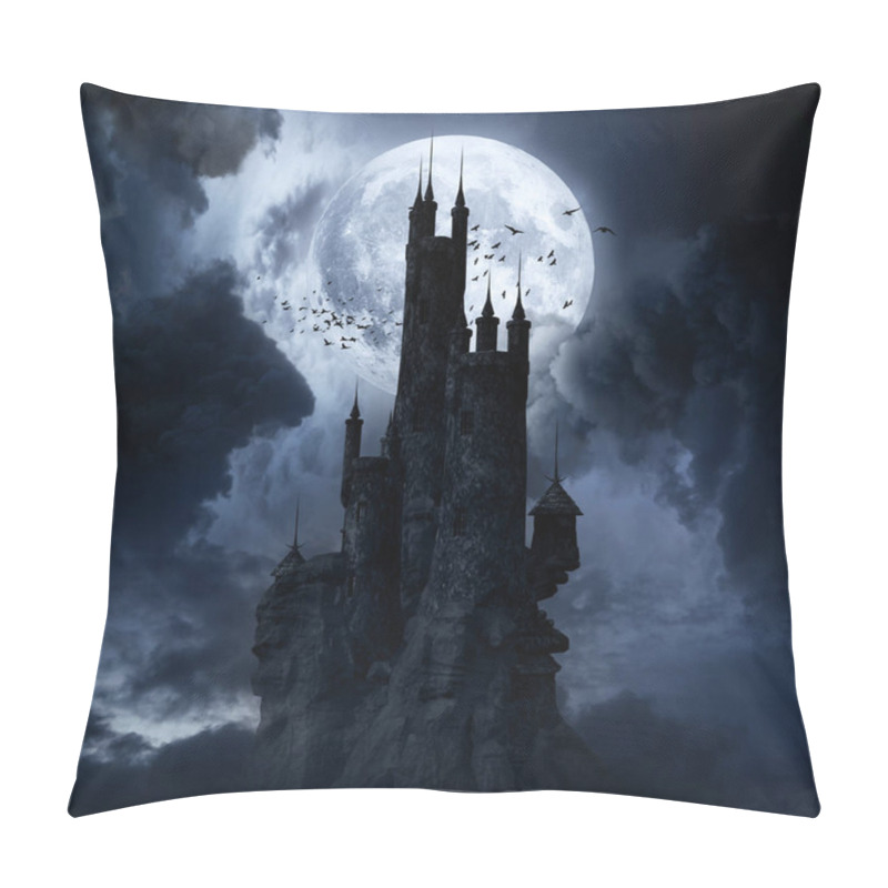 Personality  Night Scene With Moon And Creepy Castle Pillow Covers