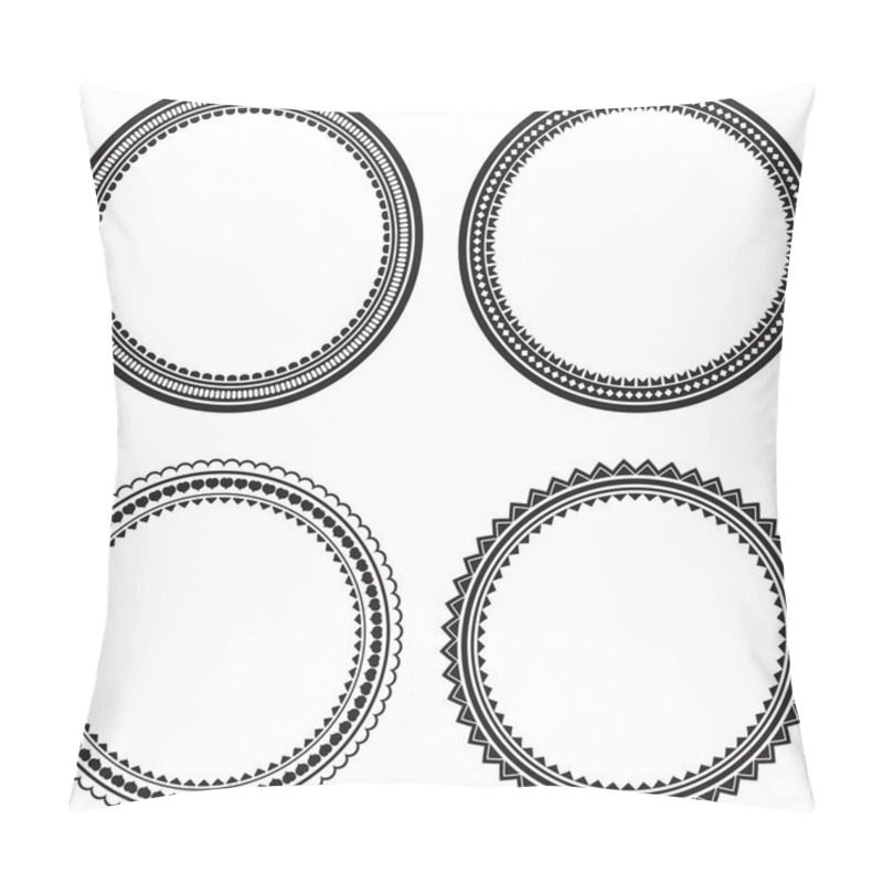 Personality  Set Of 4 Round Frames Pillow Covers