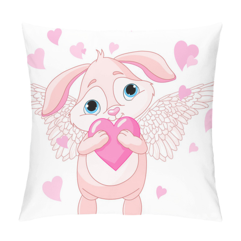 Personality  Cute Rabbit With Love Heart Pillow Covers