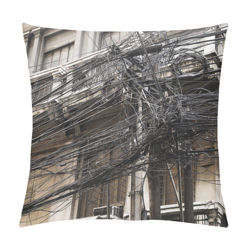 Personality  Tangled Messy Wiring On The Streets Of Asia Pillow Covers