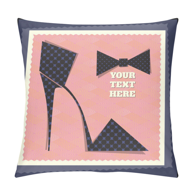 Personality  Postcard From The Retro-style Shoe. Vector Illustration Pillow Covers