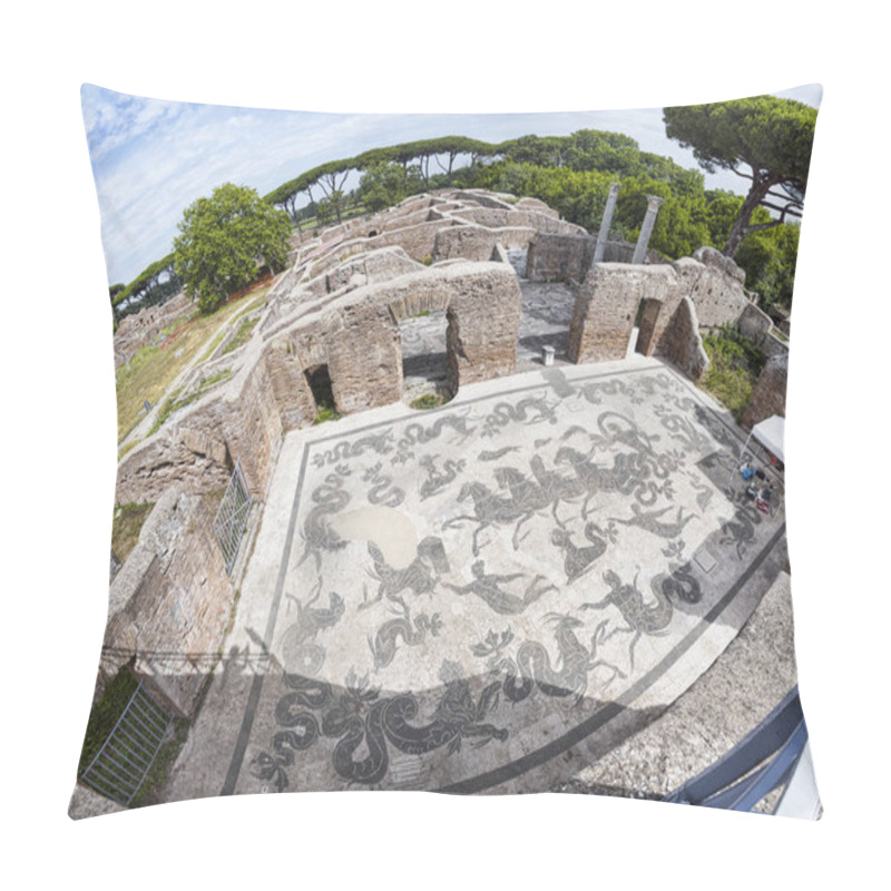 Personality  Panoramic View Of The Thermal Baths Of Neptune In The Archaeolog Pillow Covers