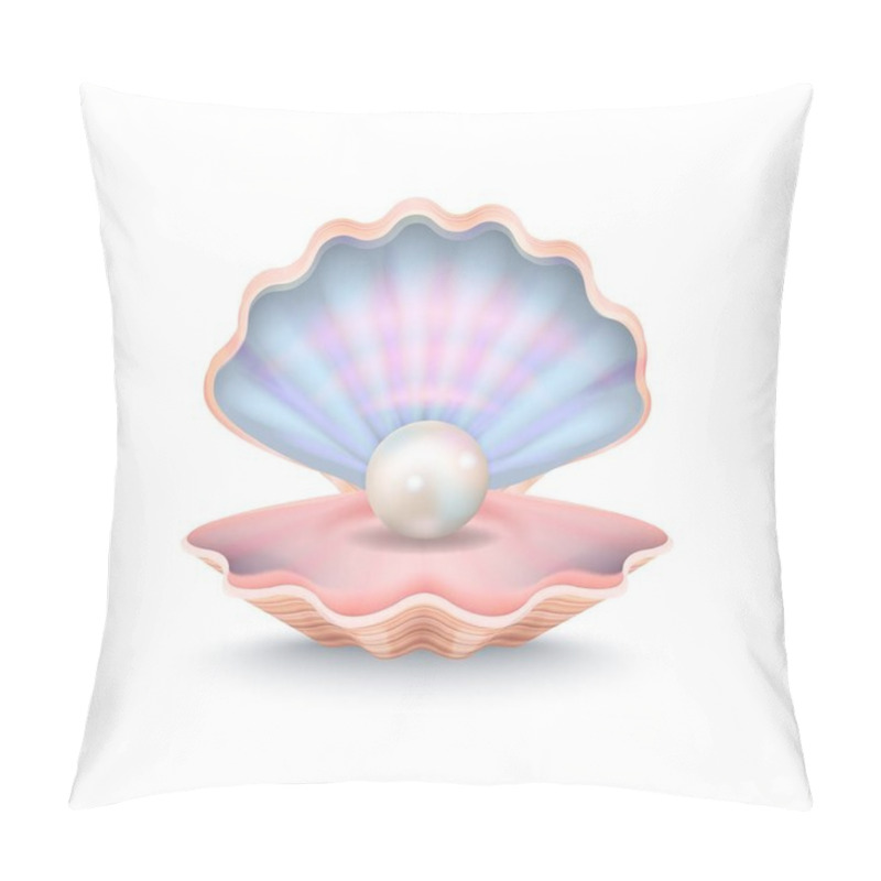 Personality  Closeup of Pearl and Shell Vector Illustration pillow covers