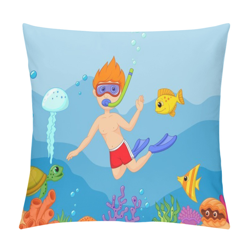 Personality  Little Boy Diving Pillow Covers