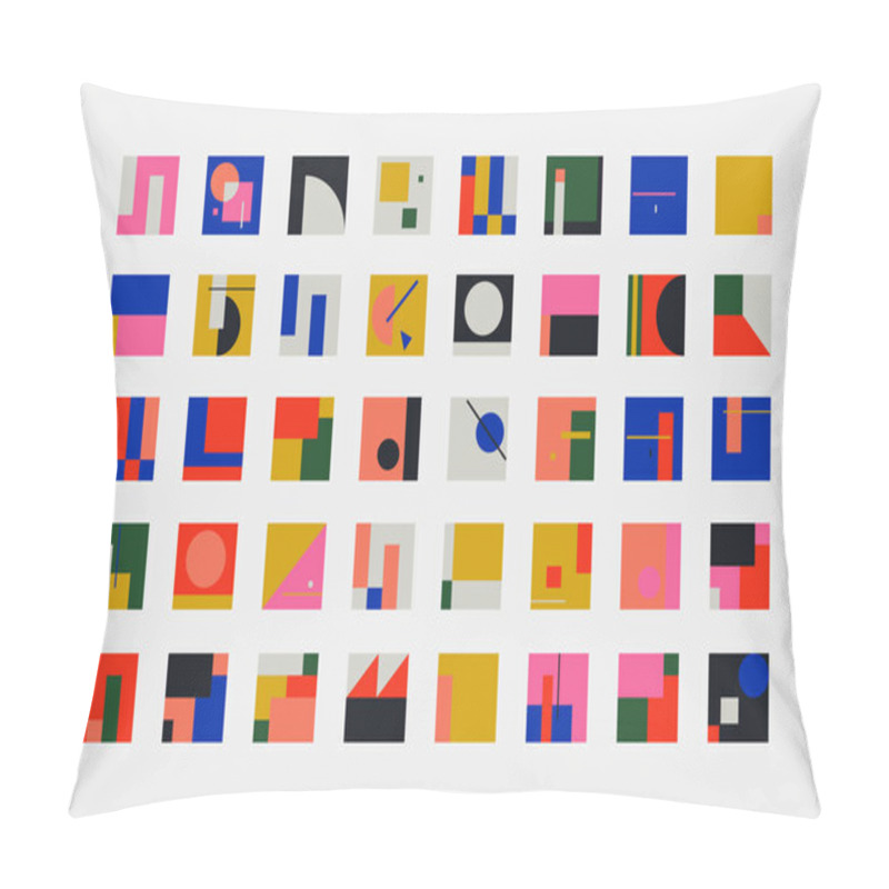 Personality  Bauhaus Inspired Abstract Vector Shapes Collection Of Made With Bold Geometric Forms, Simple Elements, Lines And Shapes, Useful For Web Design, Poster Art, Decorative Print, Banner Cover, Background. Pillow Covers