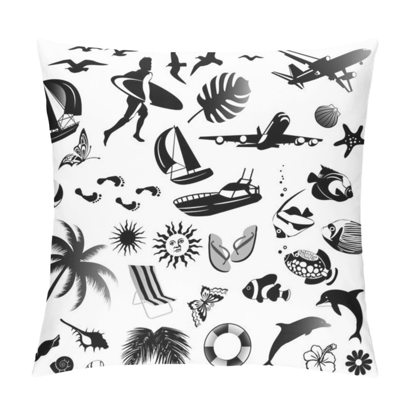 Personality  Set Of Vector Icons Of Summer Pillow Covers