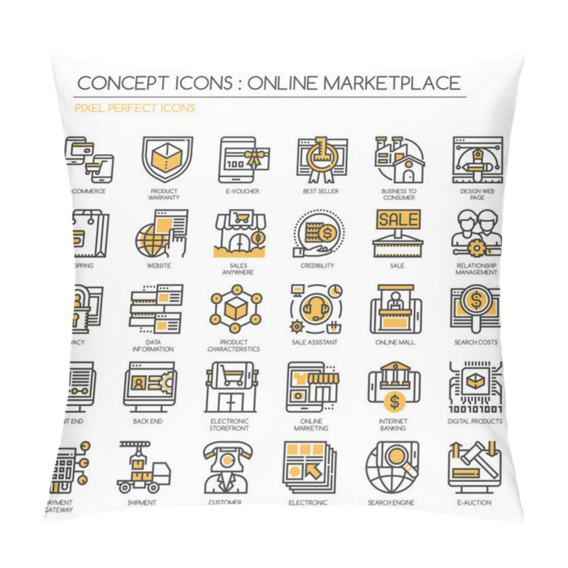 Personality  Online Marketplace Icons Pillow Covers