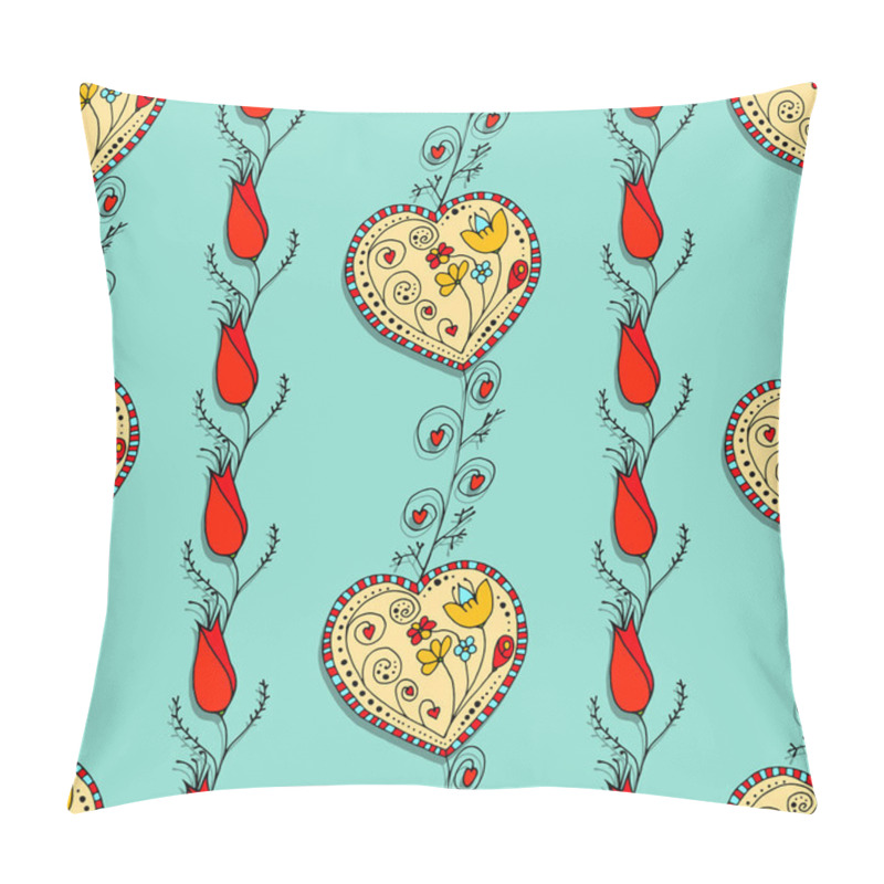 Personality  Seamless Pattern Hearts Pillow Covers