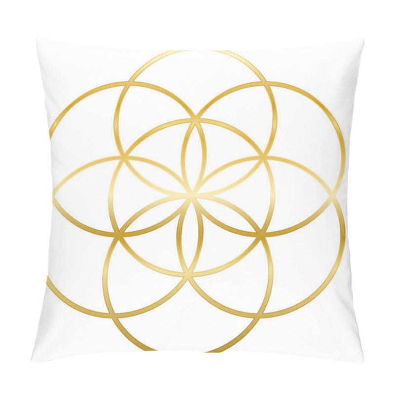 Personality  Golden Seed Of Life Flower Of Life Pillow Covers