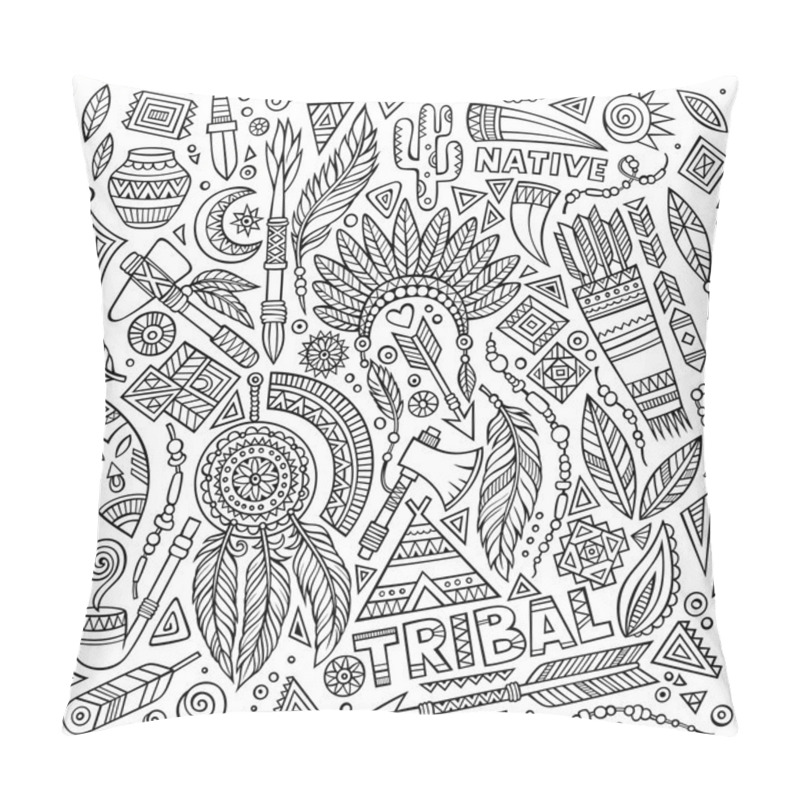 Personality  Tribal Native Set Of Symbols Pillow Covers