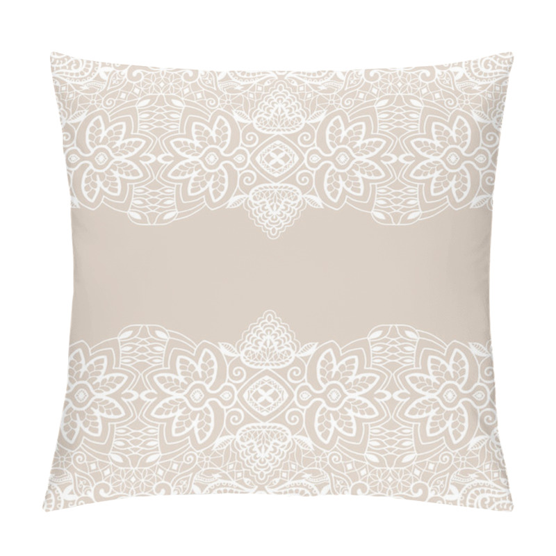 Personality  Wedding Invitation Or Greeting Card Design With Lace Pattern, Ornamental Vector Illustration Pillow Covers