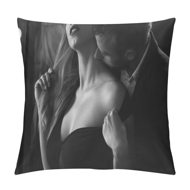 Personality  Affectionate Couple During Romantic Foreplay Pillow Covers