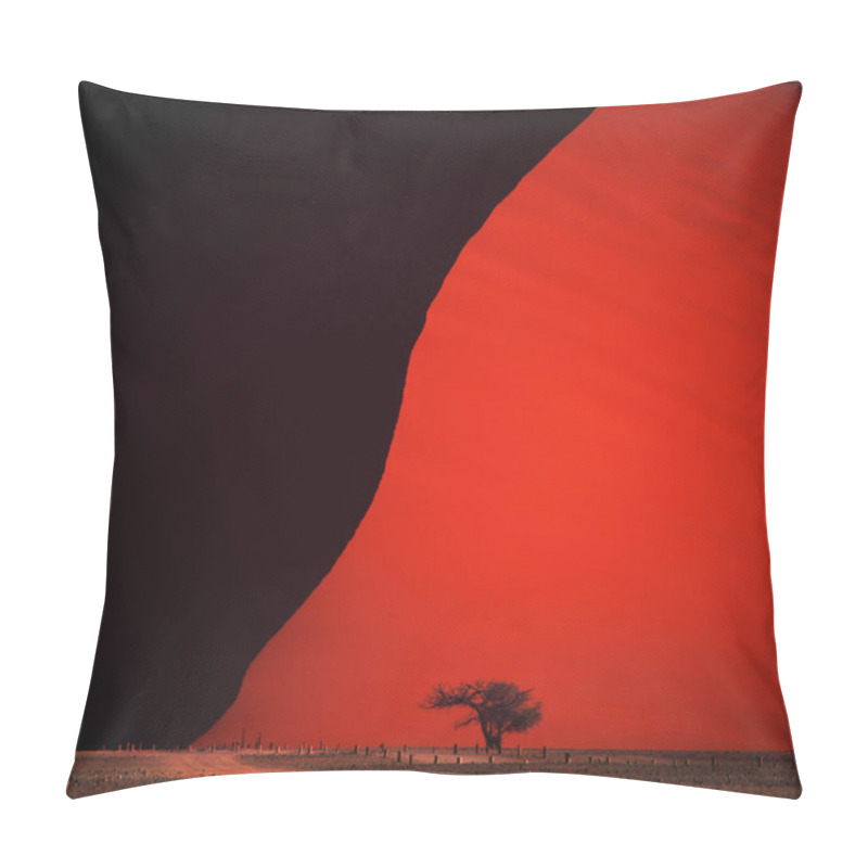 Personality  Silhouette Of Lonely Tree In Desert Pillow Covers