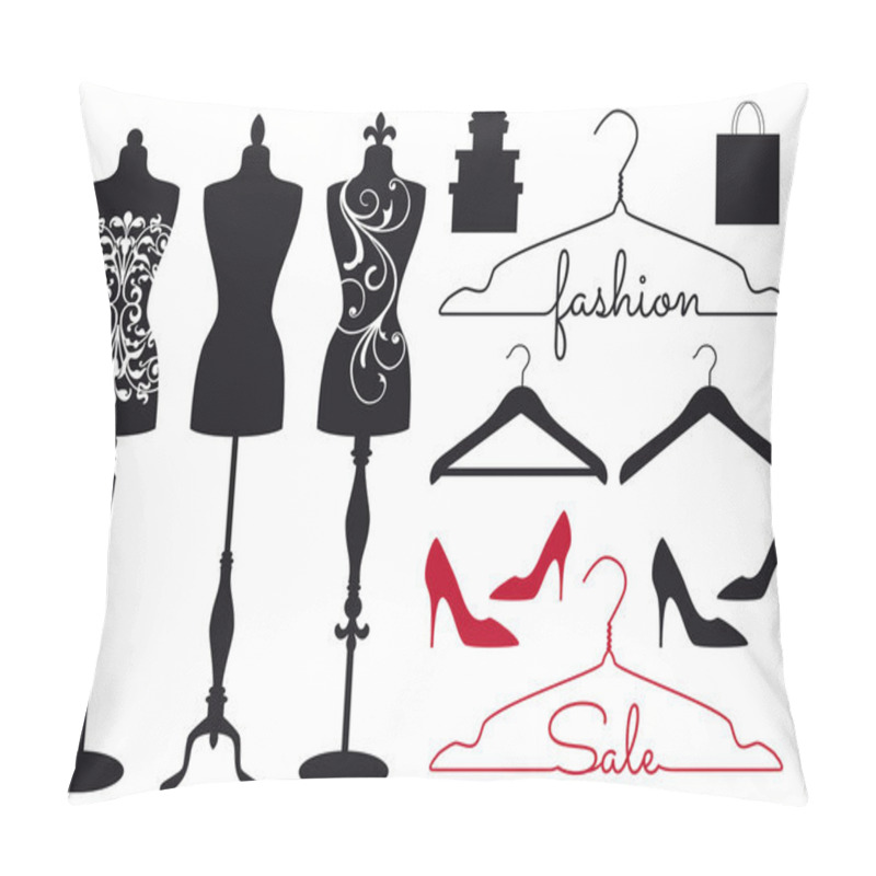 Personality  Fashion Mannequins, Vector Set Pillow Covers