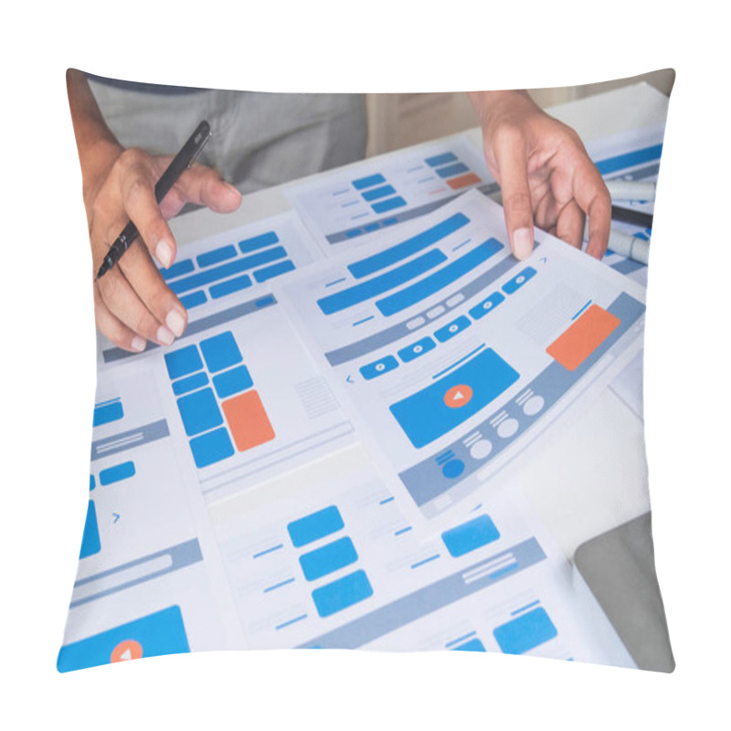 Personality  Website Designer Creative Planning Application Developer Development Draft Sketch Drawing Template Layout Prototype Framework Wireframe Design Studio . User Experience Concept . Pillow Covers