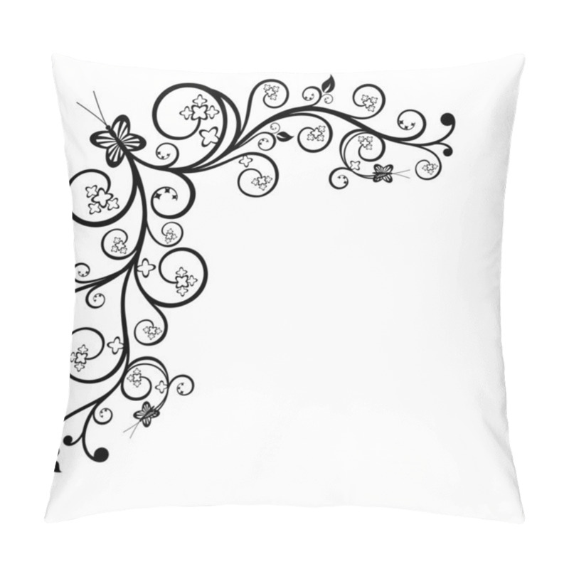 Personality  Floral Corner Design Element Pillow Covers