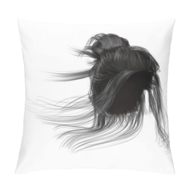 Personality  Contemporary Updo On Isolated White Background, 3d Render, 3d Illustration Pillow Covers