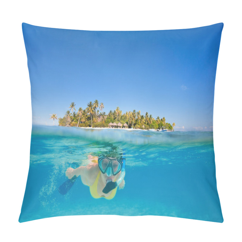 Personality  Woman Snorkeling Pillow Covers