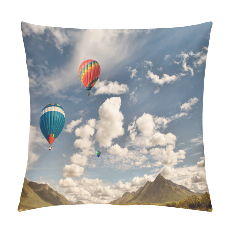 Personality  Hot Air Balloons Over Mountains Pillow Covers