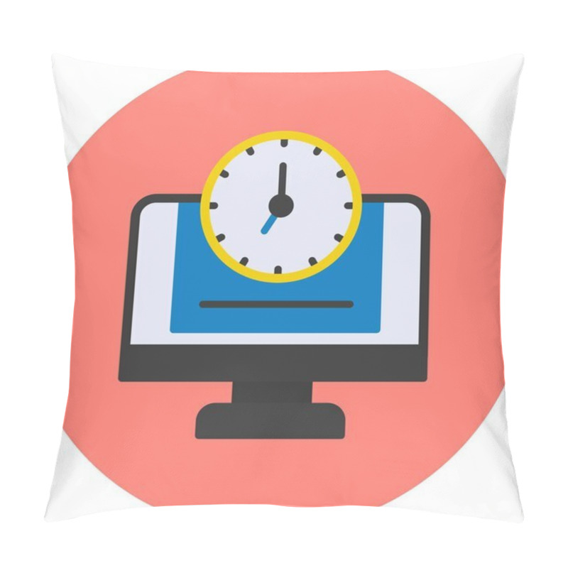 Personality  24 For 7 Monitoring. Clock On Monitor Screen Pillow Covers