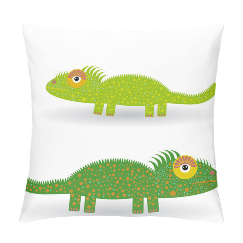 Personality  Funny Green Iguanas Pillow Covers