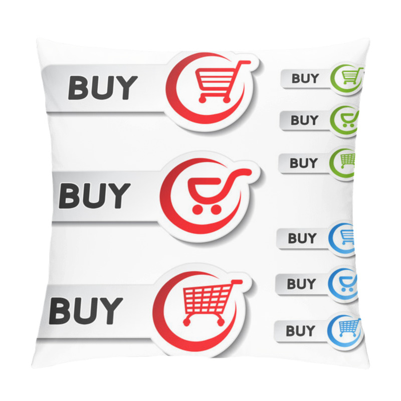 Personality  Vector Shopping Cart Item - Buy Button Pillow Covers