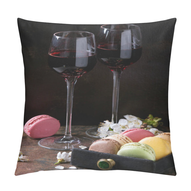 Personality  Port Wine With French Dessert Macaroons Pillow Covers