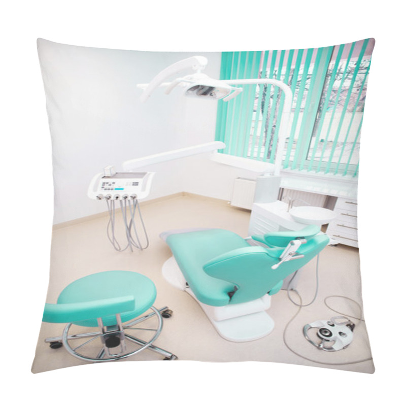 Personality  Dental Clinic Interior Design With Chair And Tools Pillow Covers