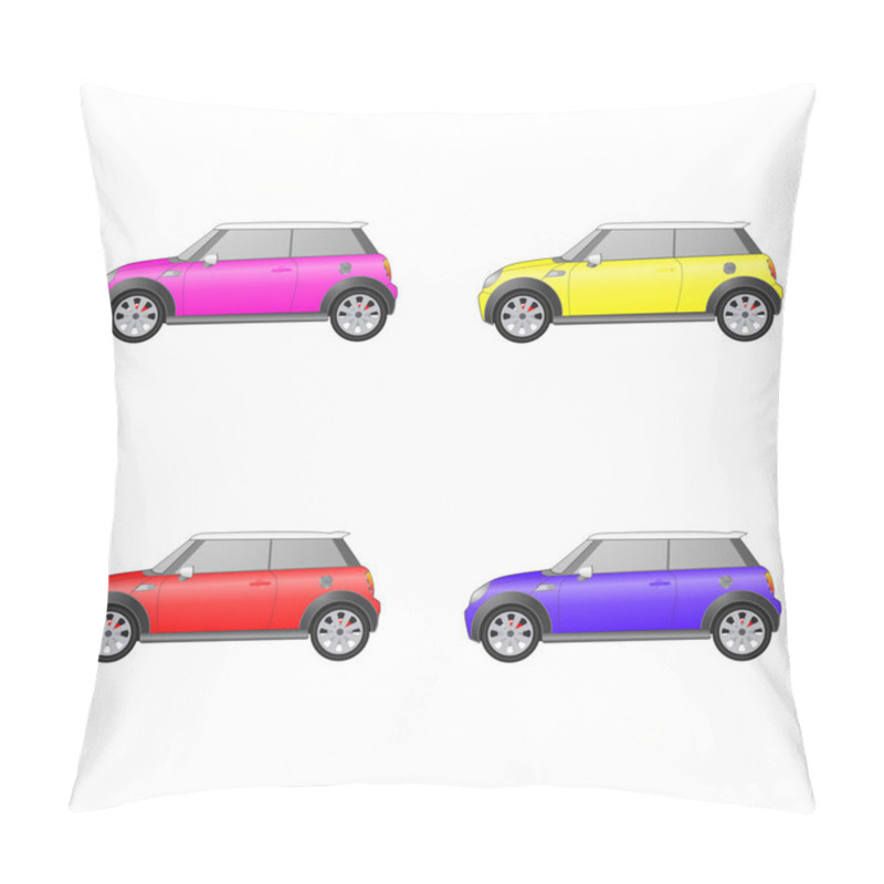 Personality  Set Of Isolated Cars On White Background Pillow Covers