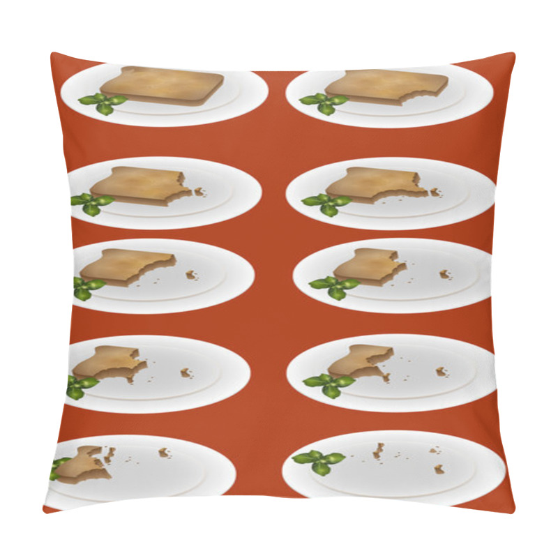 Personality  Eating Up The Toast On The Plate - Vector Illustration Pillow Covers