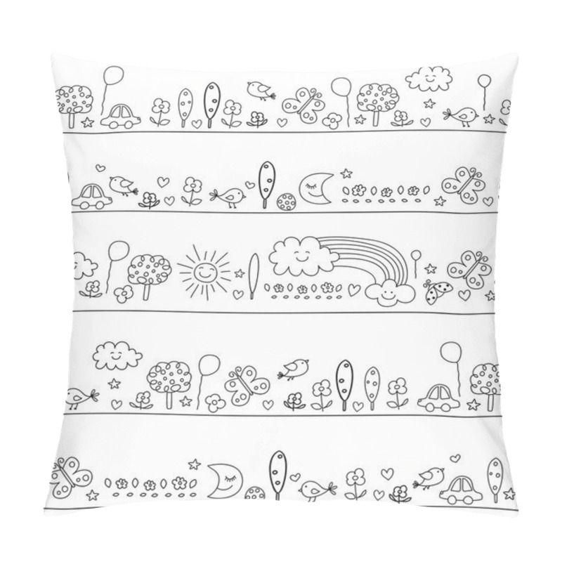 Personality  Pattern For Children With Cute Nature Elements Pillow Covers