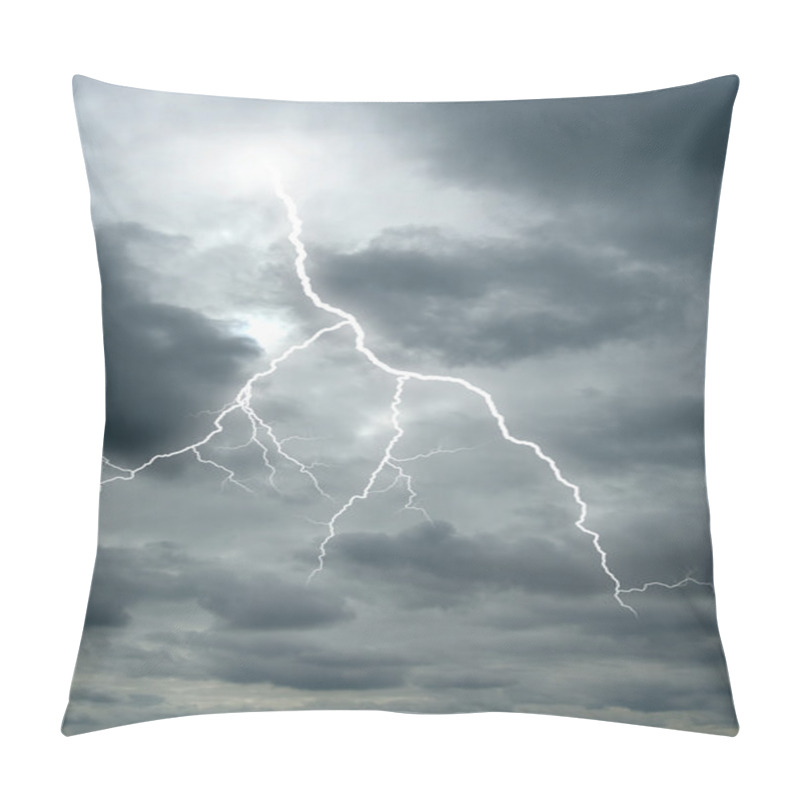 Personality  Lightening Bolt Flashes Through A Dramatic Sky Pillow Covers