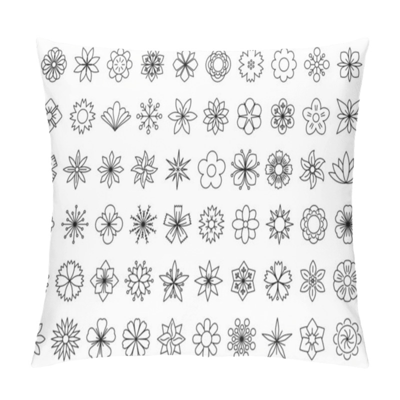 Personality  Flower Icon. Set Of Linear Flower Icons. Vector Illustration. Pillow Covers