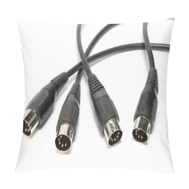 Personality  MIDI (Musical Instrument Digital Interface) Cables Isolated On A White Background Pillow Covers