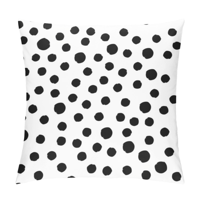 Personality  Black Dots On White Background. Abstract Black And White Seamless Pattern.  Pillow Covers