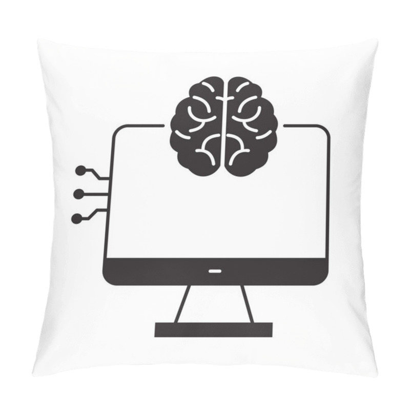 Personality  AI Computing And Smart Interface Vector Icon Design, Artificial Intelligence, Machine Learning, Neural Networks, AI Systems Pillow Covers