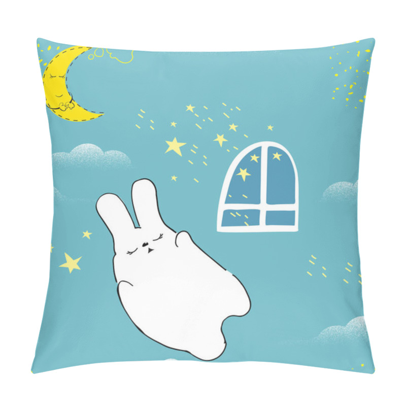 Personality  Seamless Pattern Cute Sleeping Baby Bunny Pillow Covers