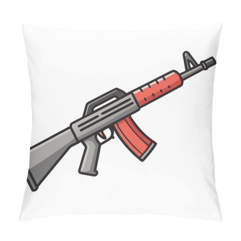 Personality  AR-15 Gun , Police Weapon Vector Design, Military Vector Design Illustration. Pillow Covers