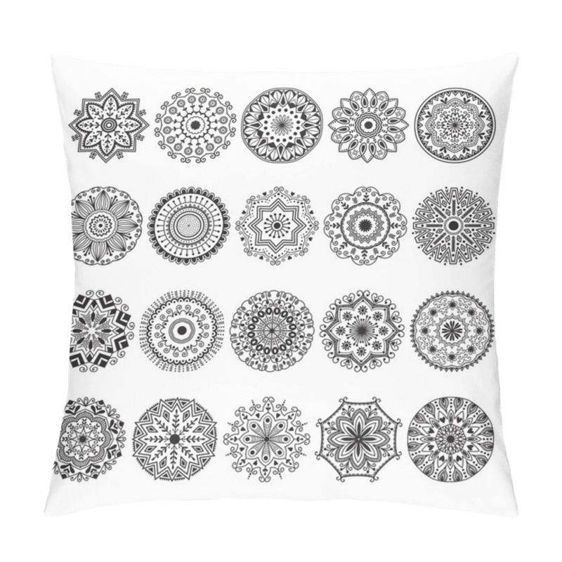 Personality  Mehendy Mandala Flower Vector Illustration Pillow Covers